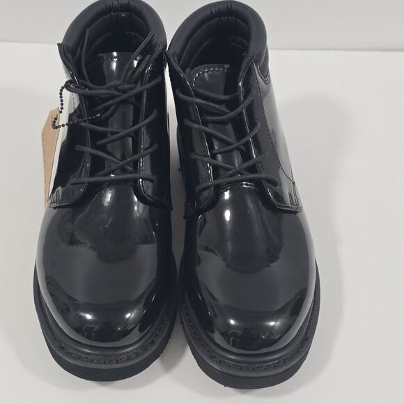 Rocky Boot Mens Size 6.5 Chukka Black High Gloss Professional Dress Shoe Lace Up - Picture 3 of 12